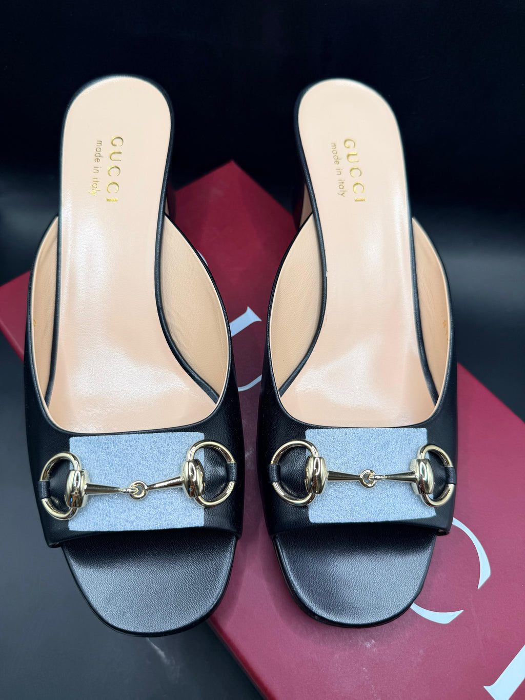 Gucci leather horsebit mules 2.5inch heel