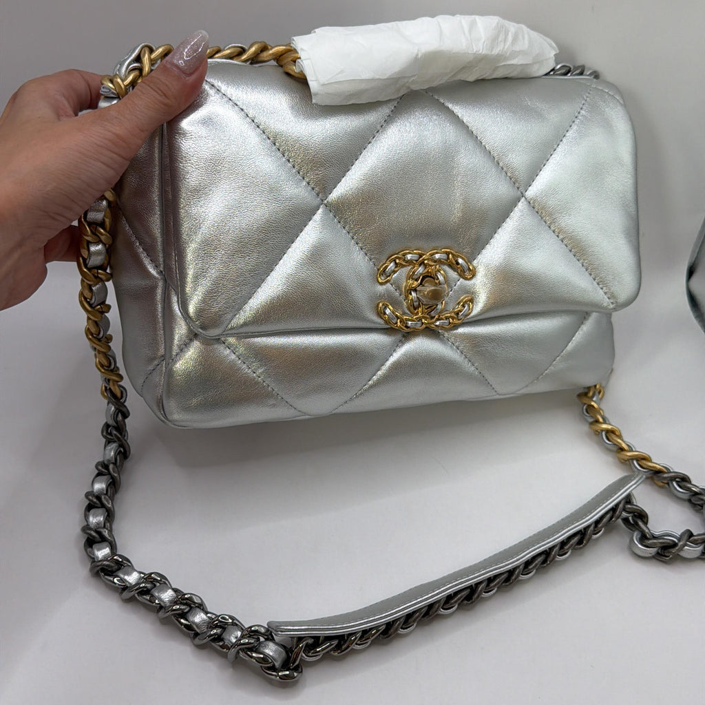 Chanel 19 Metallic Silver