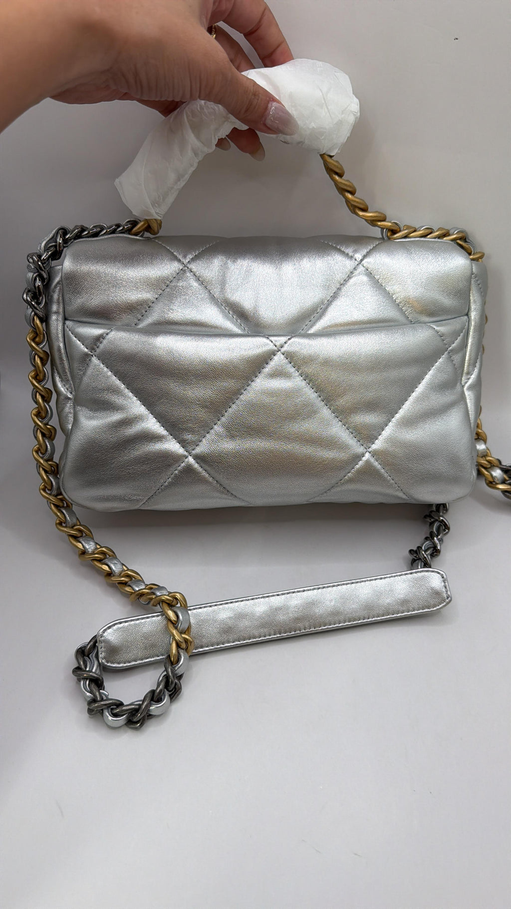 Chanel 19 Metallic Silver