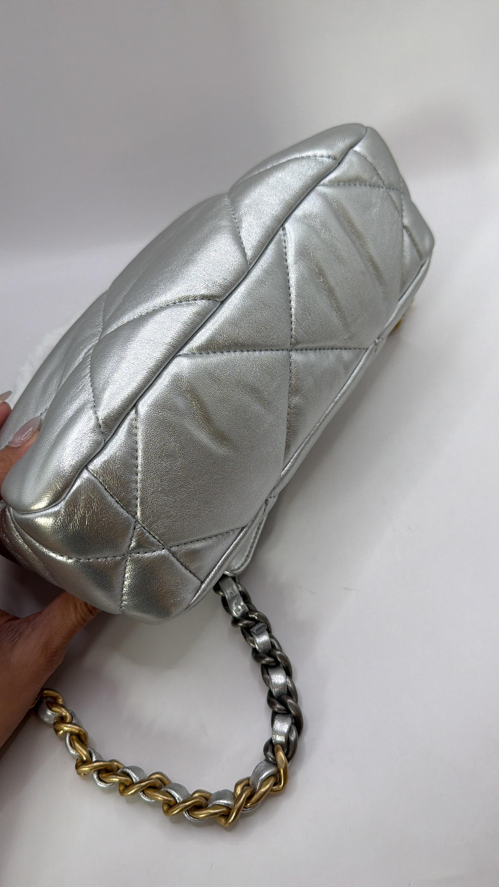 Chanel 19 Metallic Silver