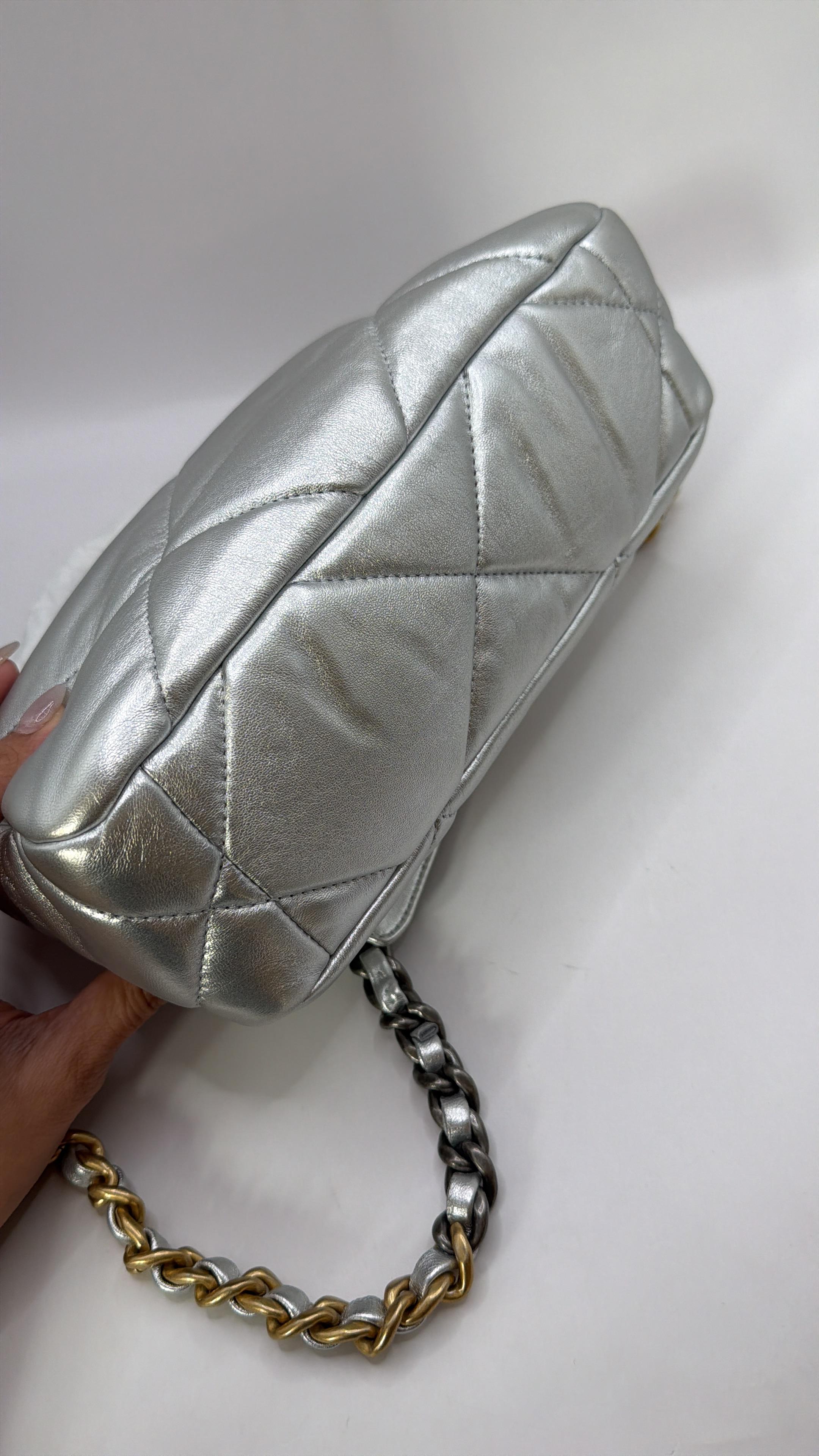 Chanel 19 Metallic Silver