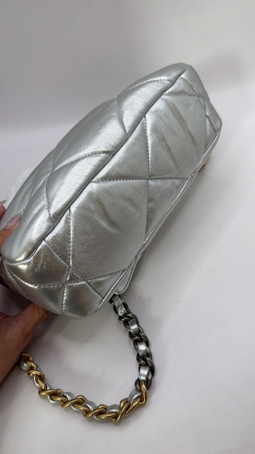 Chanel 19 Metallic Silver